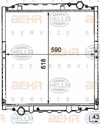 BEHR HELLA Service 8MK 376 726-641 - Радиатор, охлаждение двигателя autospares.lv