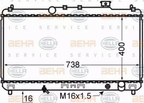 BEHR HELLA Service 8MK 376 726-671 - Радиатор, охлаждение двигателя autospares.lv