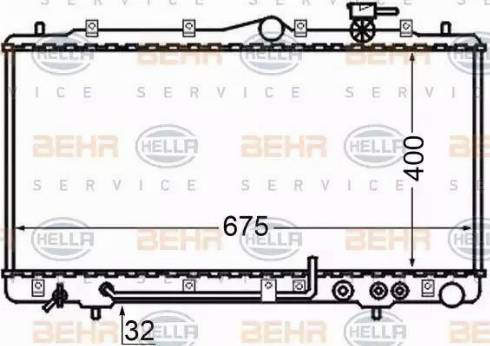 BEHR HELLA Service 8MK 376 726-791 - Радиатор, охлаждение двигателя autospares.lv