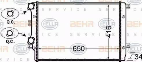 BEHR HELLA Service 8MK 376 726-704 - Радиатор, охлаждение двигателя autospares.lv