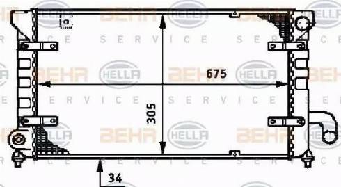 BEHR HELLA Service 8MK 376 720-451 - Радиатор, охлаждение двигателя autospares.lv