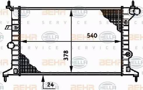 BEHR HELLA Service 8MK 376 720-411 - Радиатор, охлаждение двигателя autospares.lv