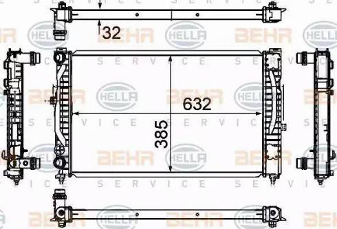 BEHR HELLA Service 8MK 376 720-591 - Радиатор, охлаждение двигателя autospares.lv