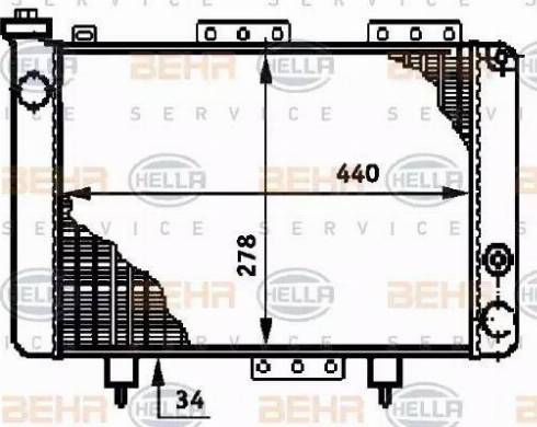 BEHR HELLA Service 8MK 376 720-041 - Радиатор, охлаждение двигателя autospares.lv