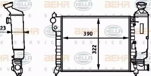 BEHR HELLA Service 8MK 376 720-001 - Радиатор, охлаждение двигателя autospares.lv