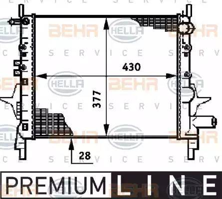 BEHR HELLA Service 8MK 376 720-011 - Радиатор, охлаждение двигателя autospares.lv