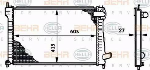 BEHR HELLA Service 8MK 376 720-151 - Радиатор, охлаждение двигателя autospares.lv