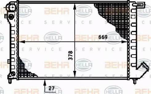 BEHR HELLA Service 8MK 376 720-241 - Радиатор, охлаждение двигателя autospares.lv