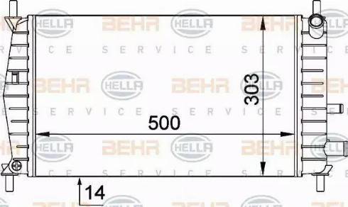 BEHR HELLA Service 8MK 376 720-261 - Радиатор, охлаждение двигателя autospares.lv