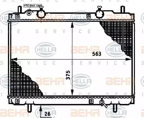 BEHR HELLA Service 8MK 376 720-751 - Радиатор, охлаждение двигателя autospares.lv