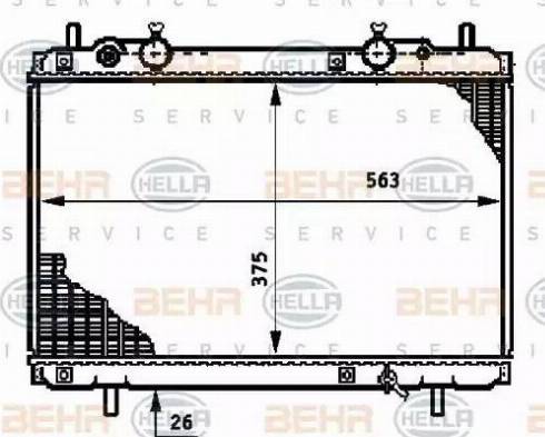 BEHR HELLA Service 8MK 376 720-761 - Радиатор, охлаждение двигателя autospares.lv