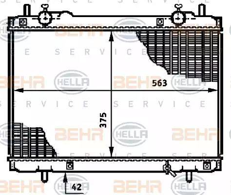 BEHR HELLA Service 8MK 376 720-771 - Радиатор, охлаждение двигателя autospares.lv