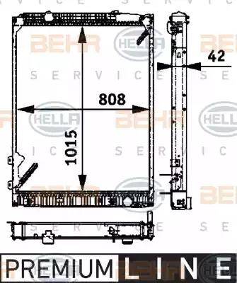 BEHR HELLA Service 8MK 376 721-491 - Радиатор, охлаждение двигателя autospares.lv