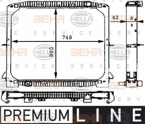 BEHR HELLA Service 8MK 376 721-571 - Радиатор, охлаждение двигателя autospares.lv