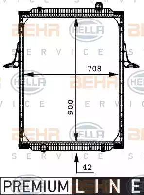 BEHR HELLA Service 8MK 376 721-641 - Радиатор, охлаждение двигателя autospares.lv