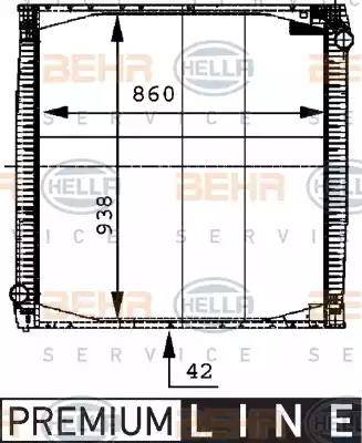 BEHR HELLA Service 8MK 376 721-621 - Радиатор, охлаждение двигателя autospares.lv