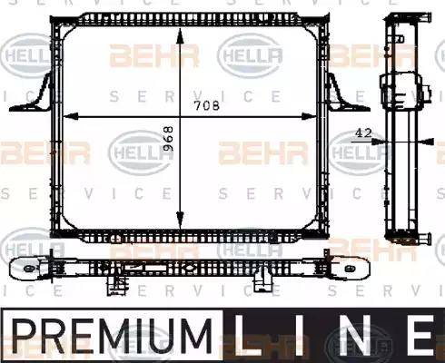 BEHR HELLA Service 8MK 376 721-671 - Радиатор, охлаждение двигателя autospares.lv