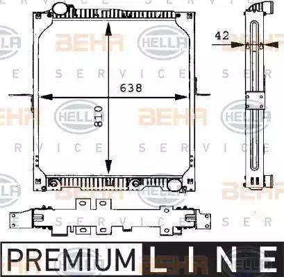 BEHR HELLA Service 8MK 376 721-151 - Радиатор, охлаждение двигателя autospares.lv