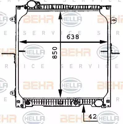 BEHR HELLA Service 8MK 376 721-181 - Радиатор, охлаждение двигателя autospares.lv