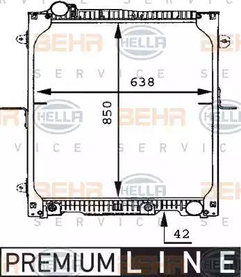 BEHR HELLA Service 8MK 376 721-171 - Радиатор, охлаждение двигателя autospares.lv