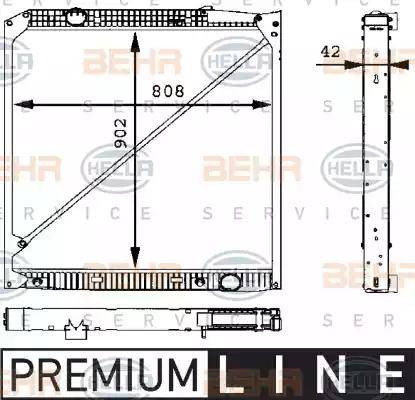 BEHR HELLA Service 8MK 376 721-221 - Радиатор, охлаждение двигателя autospares.lv