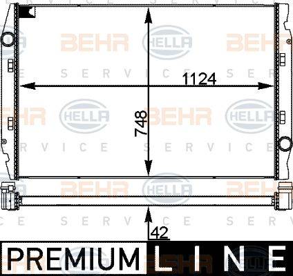 BEHR HELLA Service 8MK 376 721-745 - Радиатор, охлаждение двигателя autospares.lv