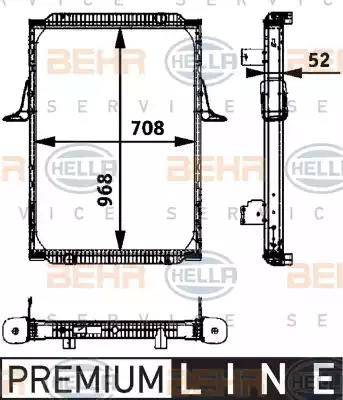 BEHR HELLA Service 8MK 376 721-731 - Радиатор, охлаждение двигателя autospares.lv