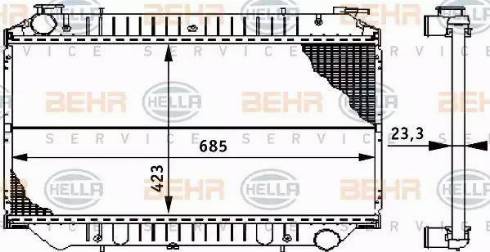 BEHR HELLA Service 8MK 376 722-581 - Радиатор, охлаждение двигателя autospares.lv