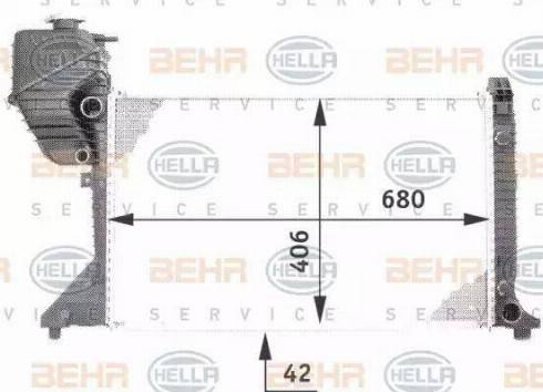 BEHR HELLA Service 8MK 376 722-004 - Радиатор, охлаждение двигателя autospares.lv