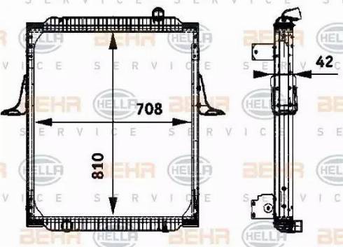 BEHR HELLA Service 8MK 376 722-071 - Радиатор, охлаждение двигателя autospares.lv