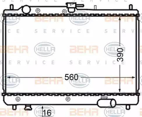 BEHR HELLA Service 8MK 376 727-751 - Радиатор, охлаждение двигателя autospares.lv