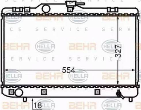 BEHR HELLA Service 8MK 376 727-701 - Радиатор, охлаждение двигателя autospares.lv