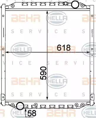 BEHR HELLA Service 8MK 376 774-441 - Радиатор, охлаждение двигателя autospares.lv