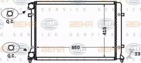 BEHR HELLA Service 8MK 376 774-011 - Радиатор, охлаждение двигателя autospares.lv