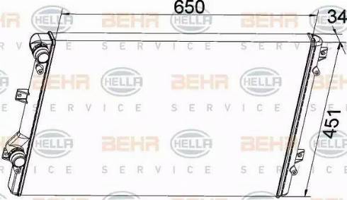 BEHR HELLA Service 8MK 376 774-034 - Радиатор, охлаждение двигателя autospares.lv