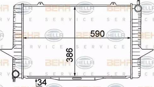 BEHR HELLA Service 8MK 376 774-191 - Радиатор, охлаждение двигателя autospares.lv