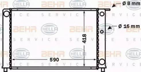 BEHR HELLA Service 8MK 376 774-111 - Радиатор, охлаждение двигателя autospares.lv