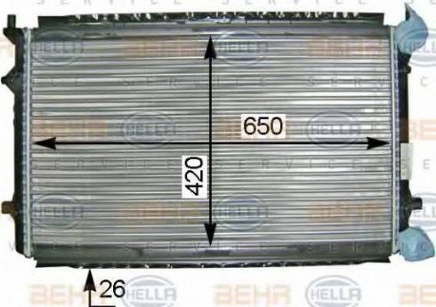 BEHR HELLA Service 8MK 376 775-581 - Радиатор, охлаждение двигателя autospares.lv