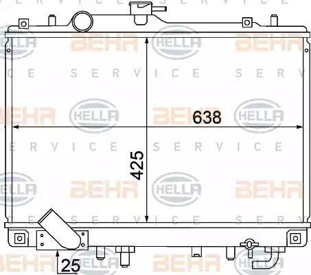 BEHR HELLA Service 8MK 376 770-391 - Радиатор, охлаждение двигателя autospares.lv