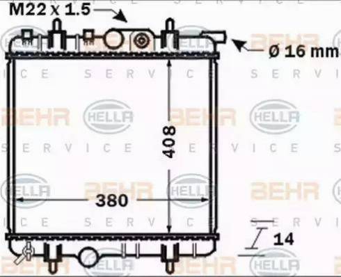 BEHR HELLA Service 8MK 376 771-481 - Радиатор, охлаждение двигателя autospares.lv