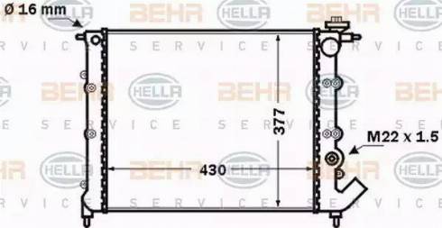 BEHR HELLA Service 8MK 376 771-541 - Радиатор, охлаждение двигателя autospares.lv