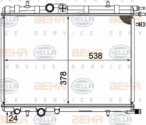 BEHR HELLA Service 8MK 376 771-511 - Радиатор, охлаждение двигателя autospares.lv