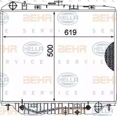 BEHR HELLA Service 8MK 376 771-101 - Радиатор, охлаждение двигателя autospares.lv