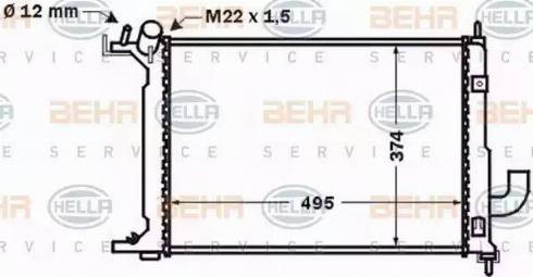 BEHR HELLA Service 8MK 376 771-111 - Радиатор, охлаждение двигателя autospares.lv