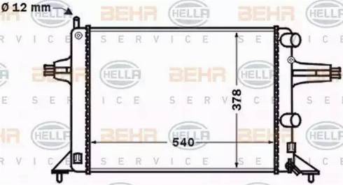 BEHR HELLA Service 8MK 376 771-121 - Радиатор, охлаждение двигателя autospares.lv