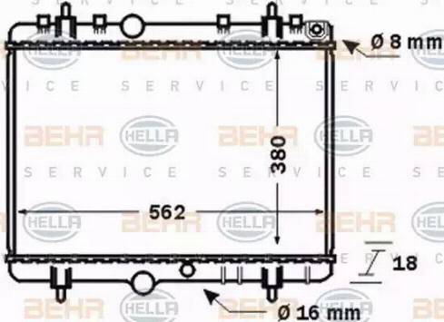 BEHR HELLA Service 8MK 376 771-391 - Радиатор, охлаждение двигателя autospares.lv