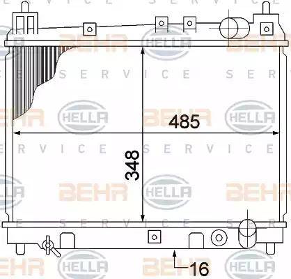 BEHR HELLA Service 8MK 376 773-481 - Радиатор, охлаждение двигателя autospares.lv