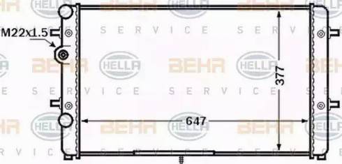 BEHR HELLA Service 8MK 376 772-501 - Радиатор, охлаждение двигателя autospares.lv