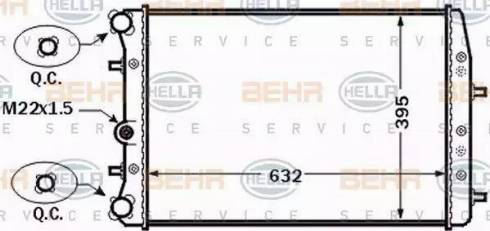 BEHR HELLA Service 8MK 376 772-521 - Радиатор, охлаждение двигателя autospares.lv