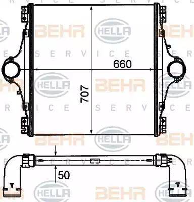 BEHR HELLA Service 8ML 376 906-341 - Интеркулер, теплообменник турбины autospares.lv